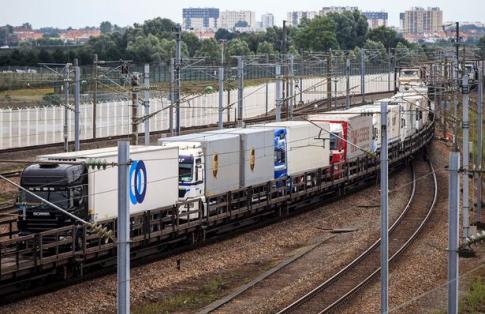 Eurotunnel freight trucks