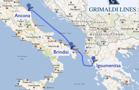 Grimaldi Italy to Greece Ferry Route