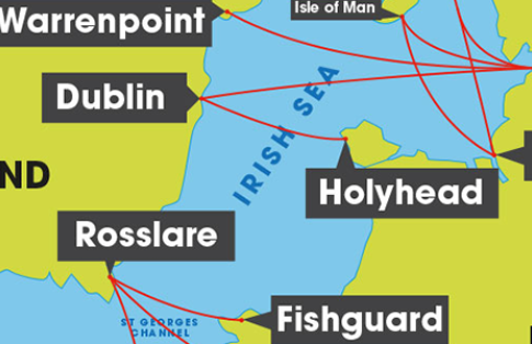 Irish Sea route map