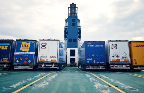 trucks onboard ferry