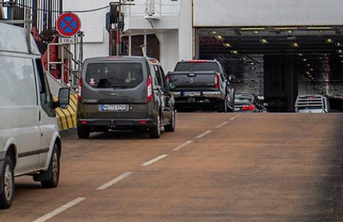 van boarding ferry