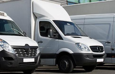 White Vans Parked Side By Side